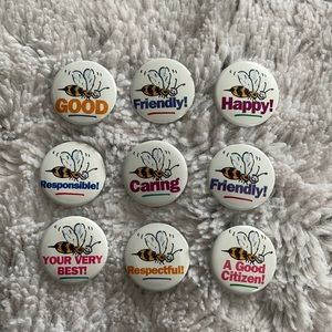 American Girl- Grin Pins- Bees